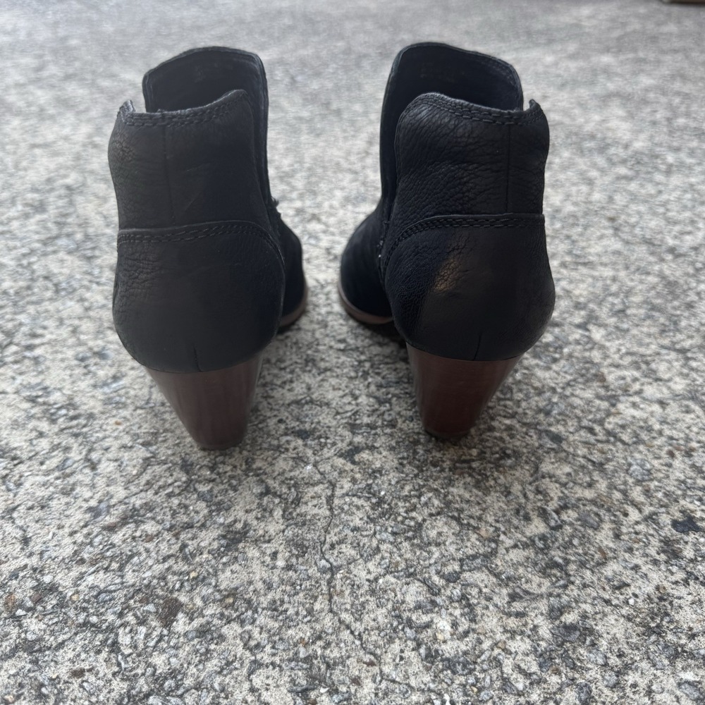 Frye Women's Size 6.5 M Reina‎ Black Suede Cut Out Western Cowboy Ankle Bootie - Picture 5 of 16